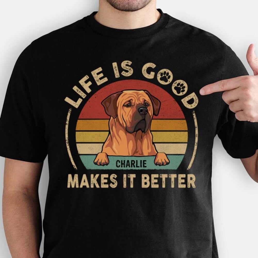 Life Is Good, Father's Day Gifts, Dark Color Custom T Shirt, Personalized Gifts